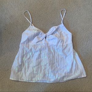 Shimmery white tank top